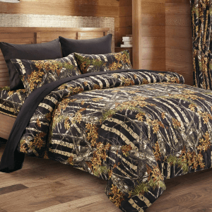 Black Woodland Camouflage Bedding Collection