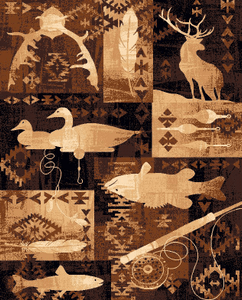 Hunt & Fish Blocks Rug Collection