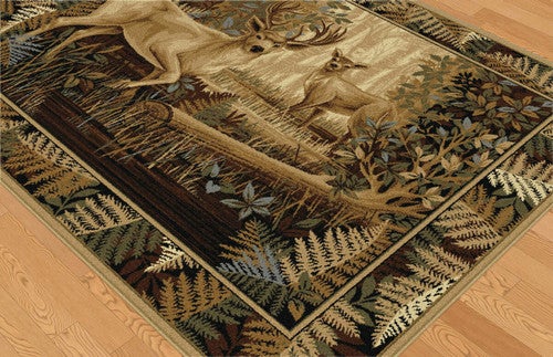 Woodland Deer Rug - 3 x 7