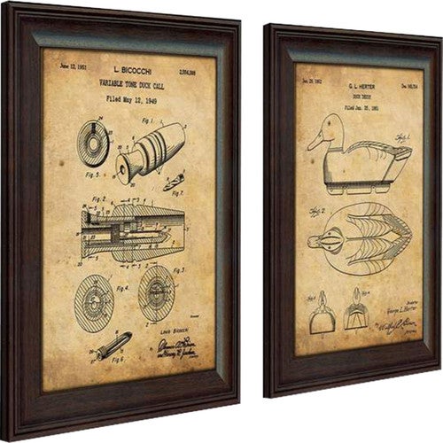Duck Hunt Patent Framed Art - Set of 2