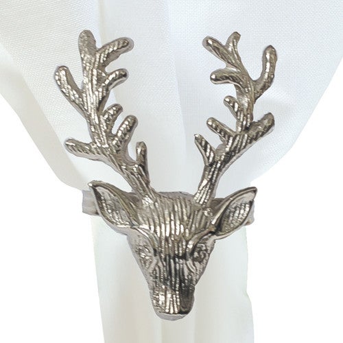 Silver Buck Napkin Rings - Set of 6 - OUT OF STOCK UNTIL 09/03/2025