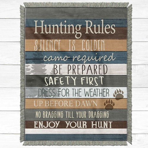 Hunting Rules Throw Blanket - Small
