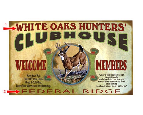Whitetail Deer Clubhouse Sign