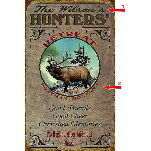 Hunters Retreat Elk Sign - 14 x 24