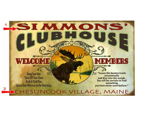 Moose Clubhouse Sign