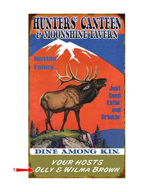 Hunter's Canteen Lodge Sign
