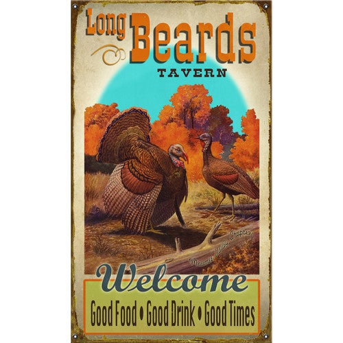 Long Beards Tavern Personalized Sign - 23 x 39