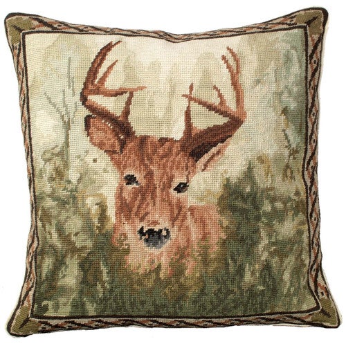 Sweet Stag Needlepoint Pillow - OUT OF STOCK UNTIL 08/22/2025