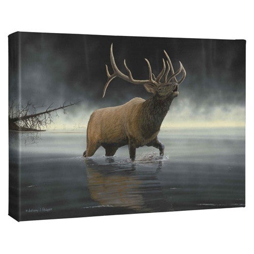 Elk in Barren Landscape Canvas Wall Art