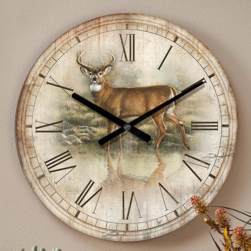 Wading Deer Wall Clock