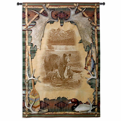 Antler Lodge Large Wall Tapestry