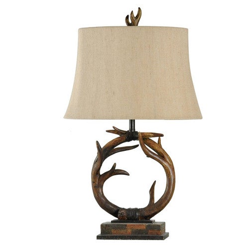Antler Table Lamp with Custom Fabric Shade
