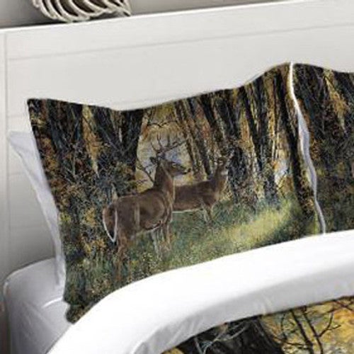 Autumn Forest Scene Duvet Sham