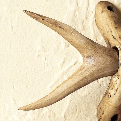 Forked Antler Curtain Rod Finials - Set of 2