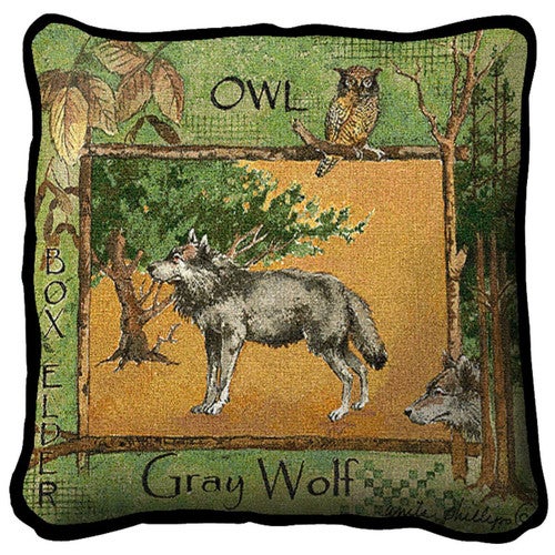 Gray Wolf Pillow Cover