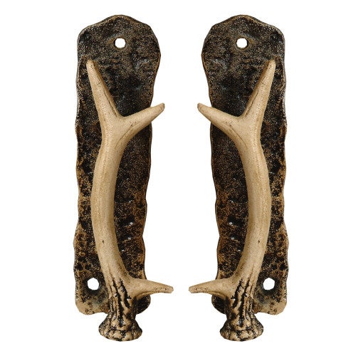 Metal Antler Door Pulls - Set of 2