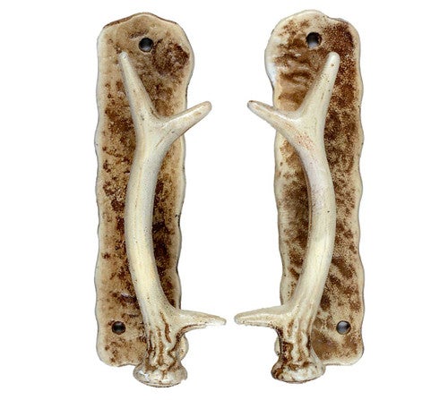 Metal Antler Door Pulls - Set of 2