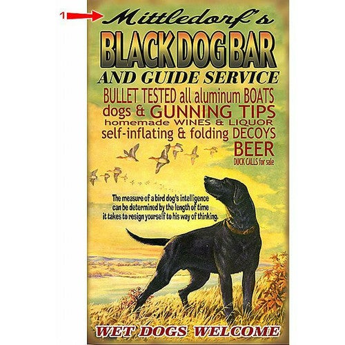 Black Dog Bar Sign - 23 x 39
