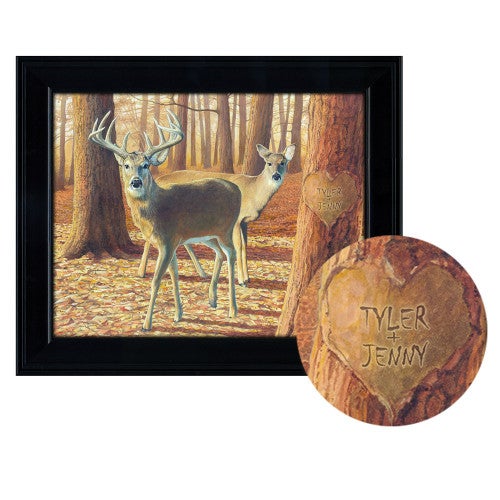 Personalized Whitetail Deer Print - Fall