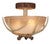 Rustic Antler Semi Flush Ceiling Light - 16 Inch