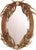 Oval Mirror w/Partial Authentic Deer Antler Cover