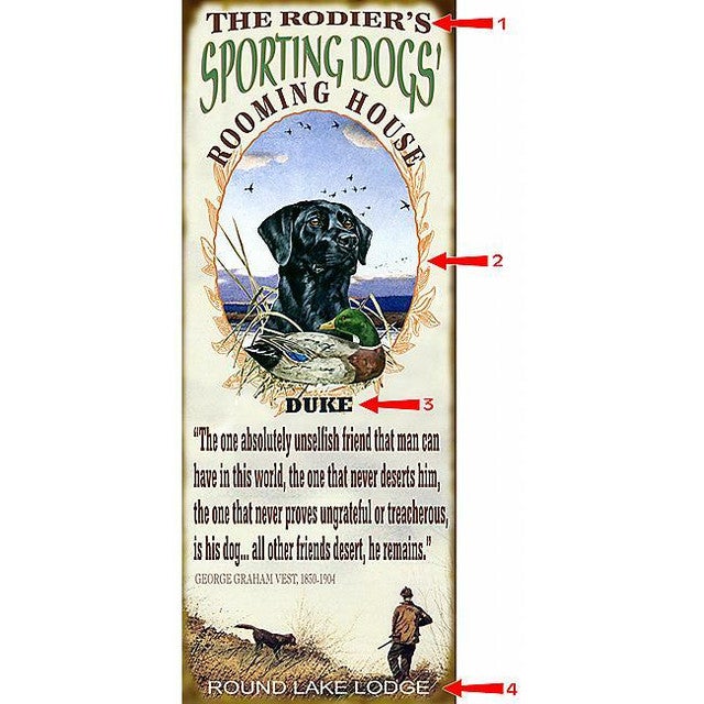 Sporting Dogs House Sign - 17 x 44