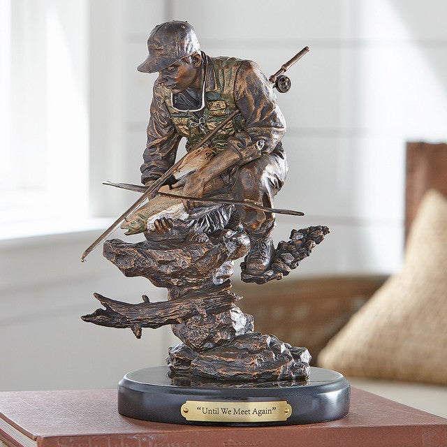 Fisherman Releasing Fish Sculpture - "Until We Meet Again" - SALE