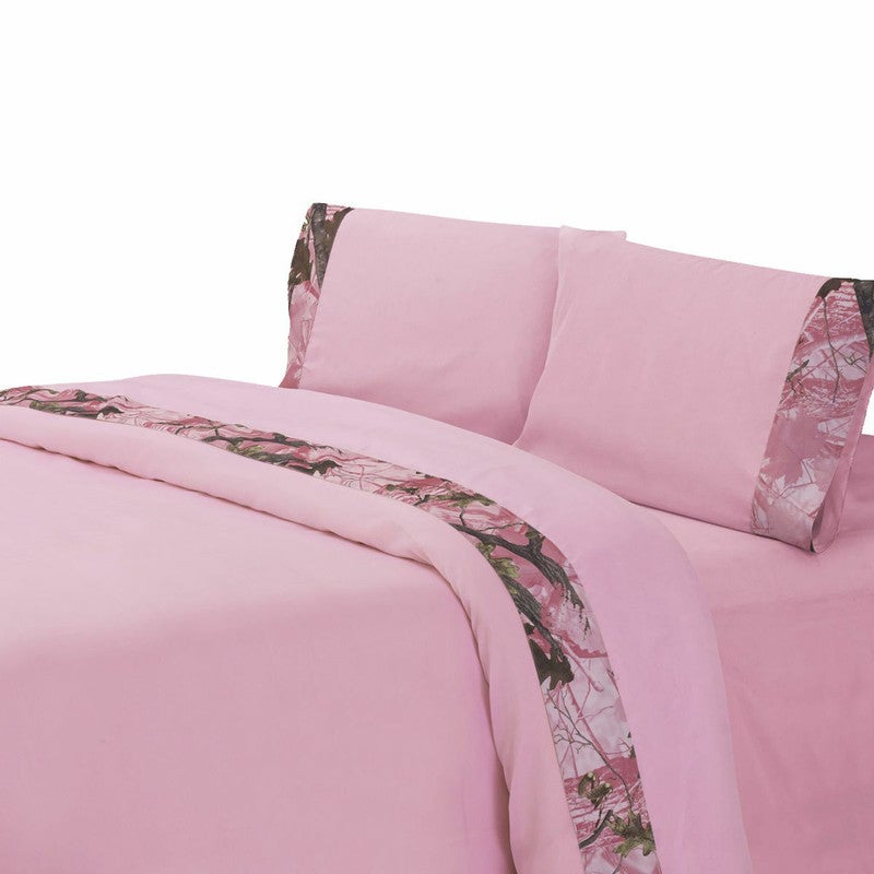 Pink Camo Sheet Set - Twin